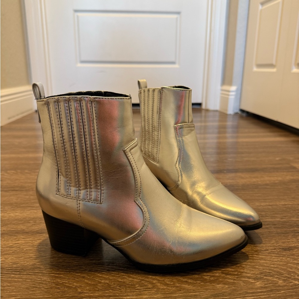 Metallic Cowboy Booties